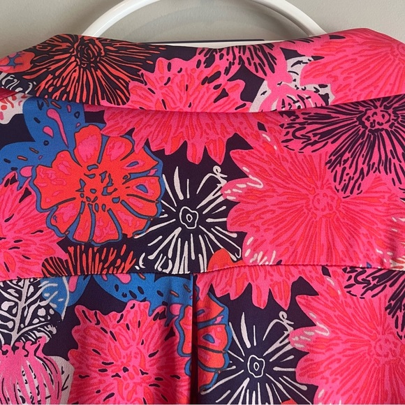 Tracy Negoshian Pink 3/4 sleeve button up dress summer beach casual cover up XL - Picture 8 of 8